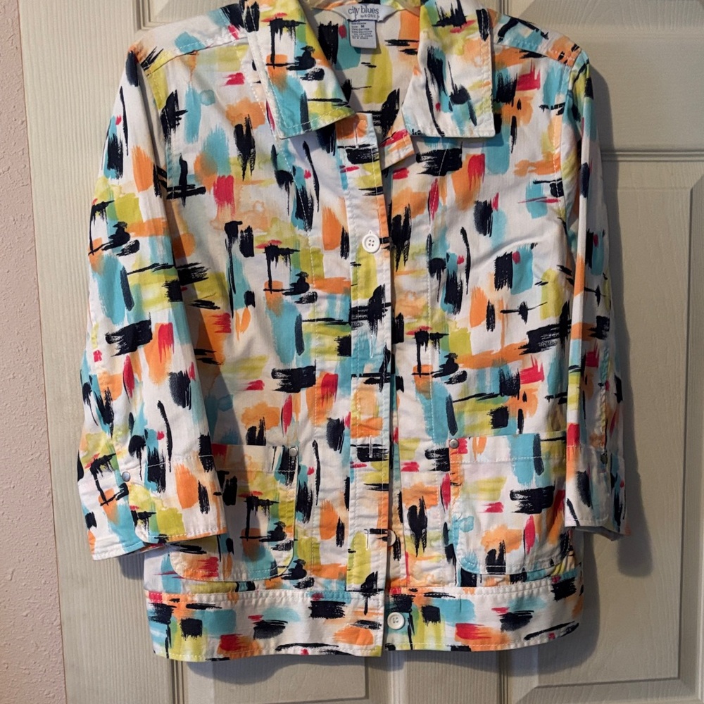 Colorful Abstract Print Jacket
